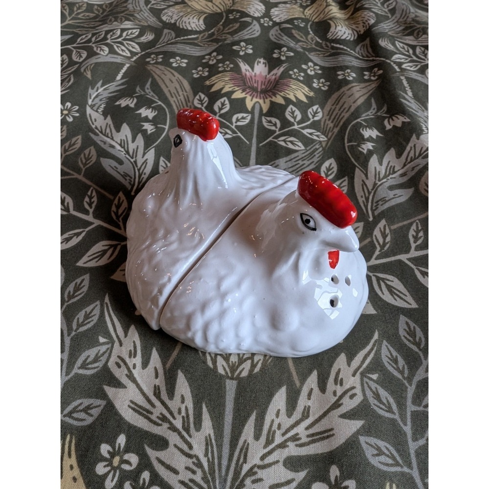 Vintage Chicken Salt and Pepper Shakers Split In Half Farm Cottagecore Grandma
